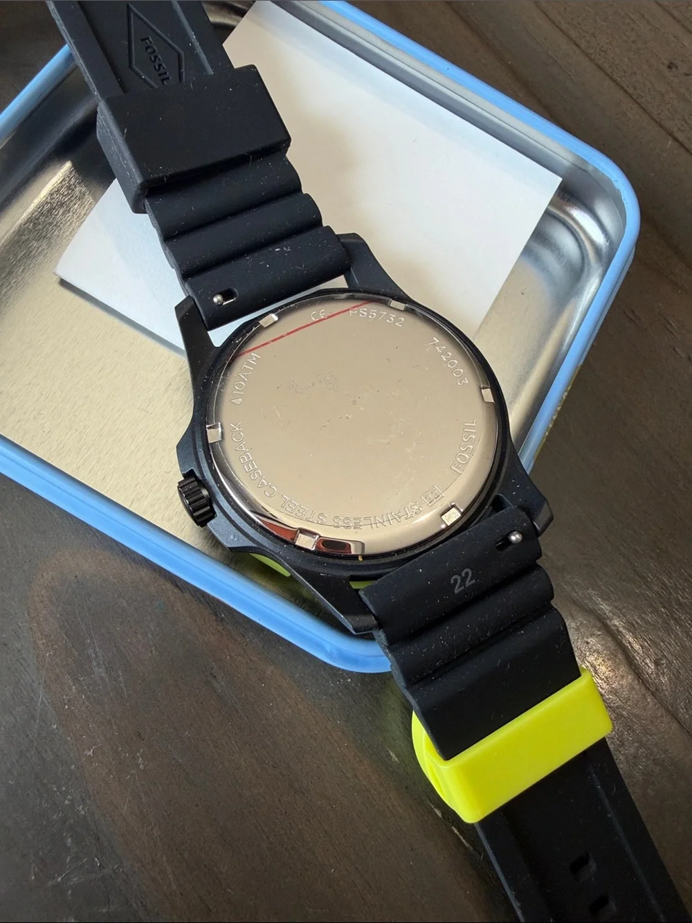Fossil Men's Black neon green Watch